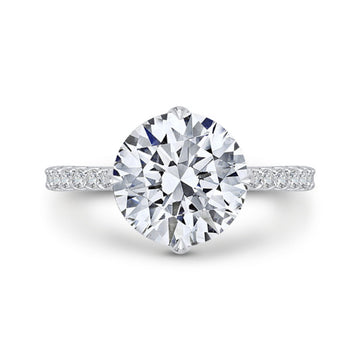 Round Diamond Engagement Ring in 18K White Gold (Semi-Mount)